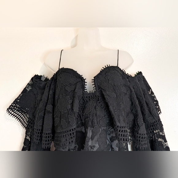 Thurley Whimsigoth Dark Fairy Witchy Feminine Dark Academia Romantic Lace Top 4 - Picture 3 of 10